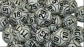 10-Sided Black and White Lotto Ball Set Bingo balls, balls, colored, lotto